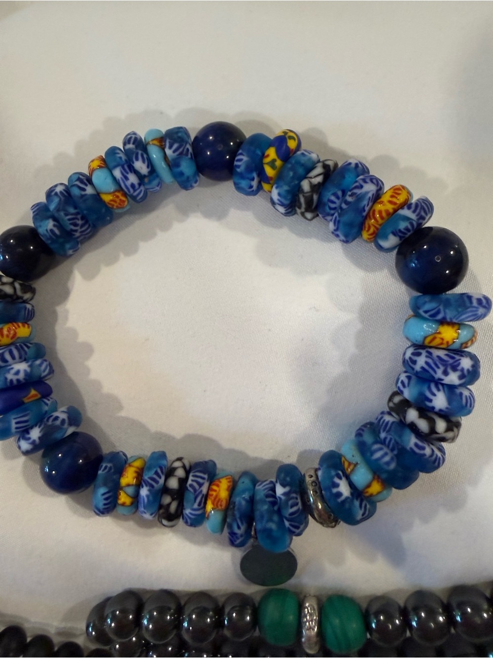 Men’s Luxury Artisan Beaded Bracelet Bundle | Hematite • Sterling Silver • Stone - Picture 2 of 5